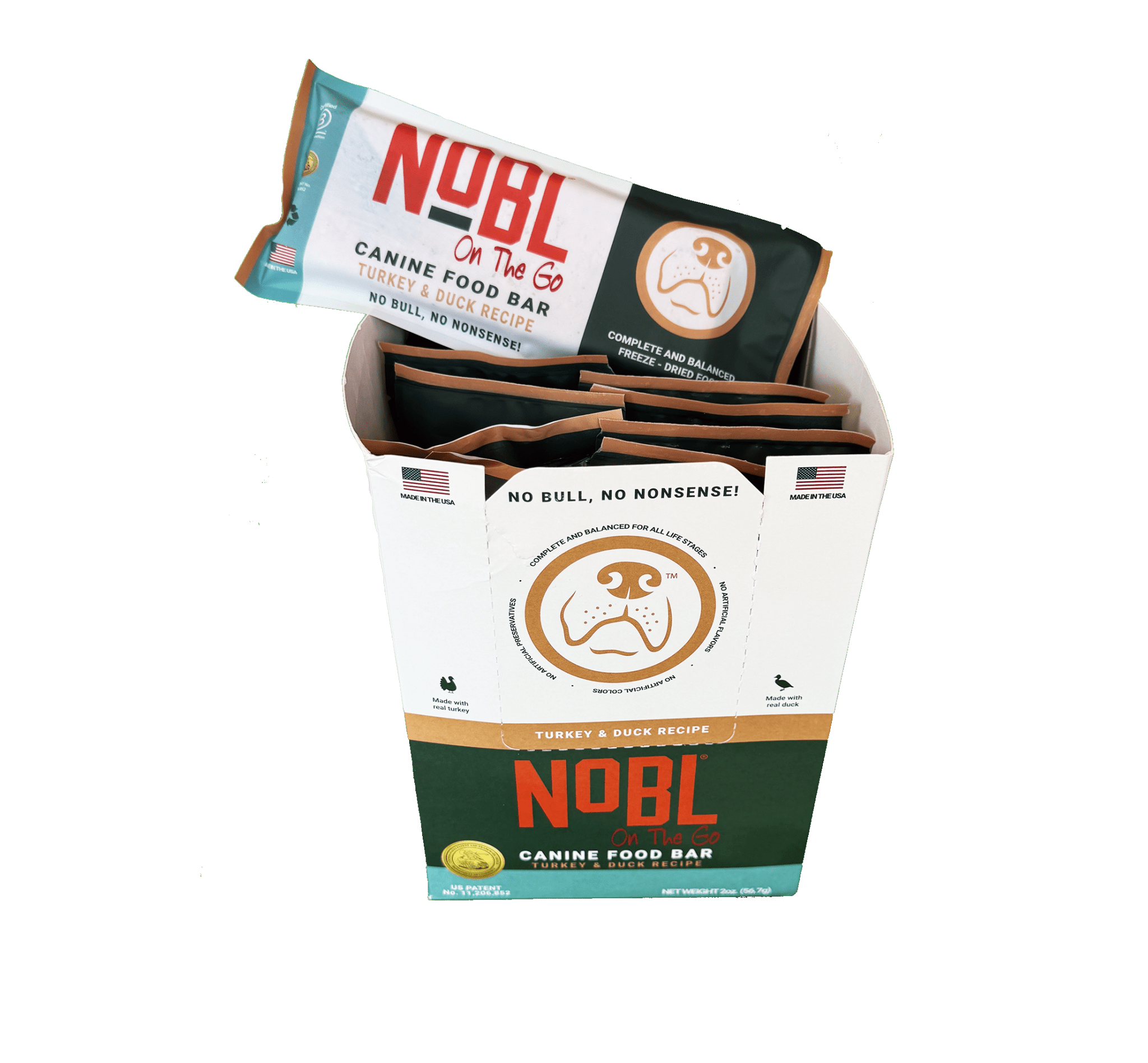 Adult Canine Food Bars: Turkey and Duck Recipe - IWB Case - NOBL Foods