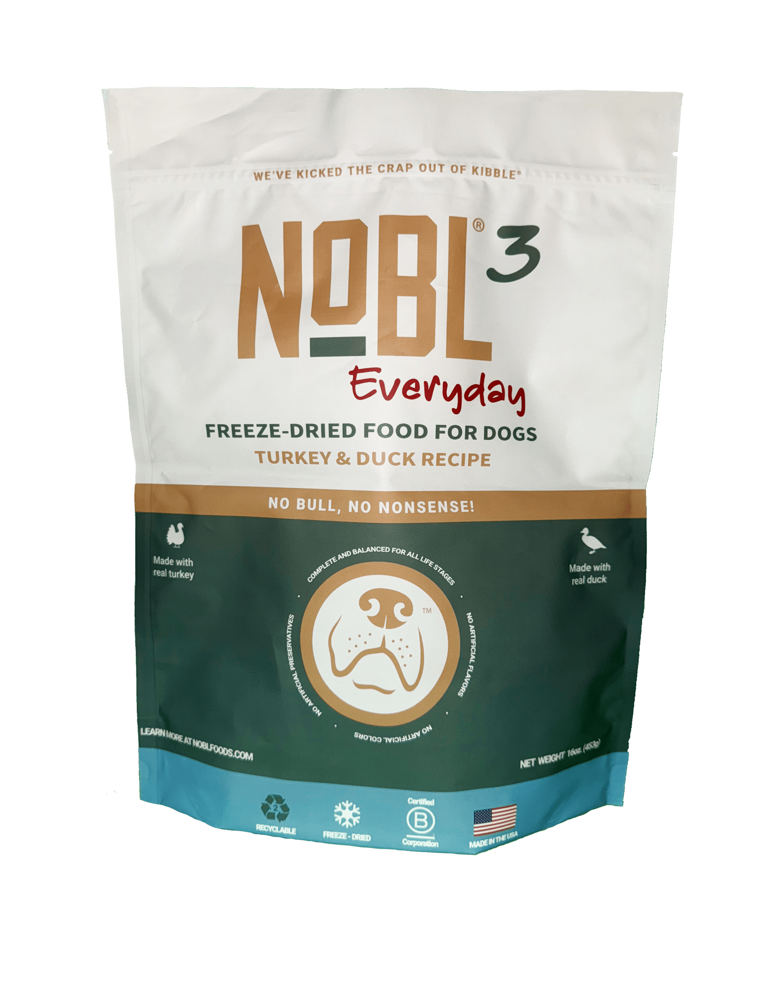 NOBL3 Everyday Turkey & Duck Recipe - All Life Stages - 16oz - NOBL Foods