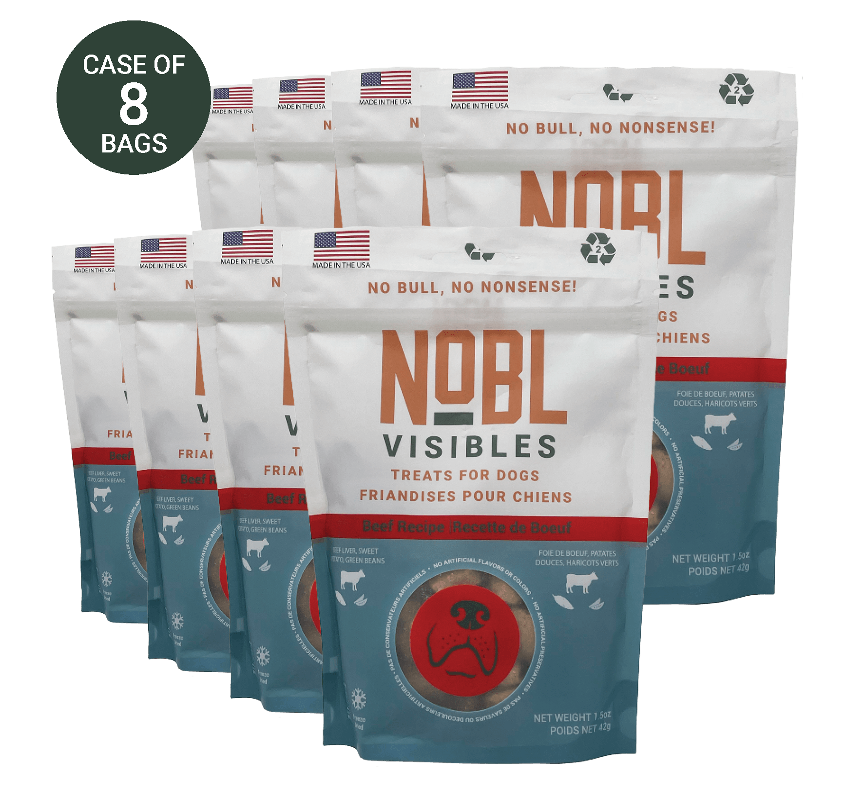 NOBL VISIBLES - Beef Recipe Treats for Canines - Case - NOBL Foods
