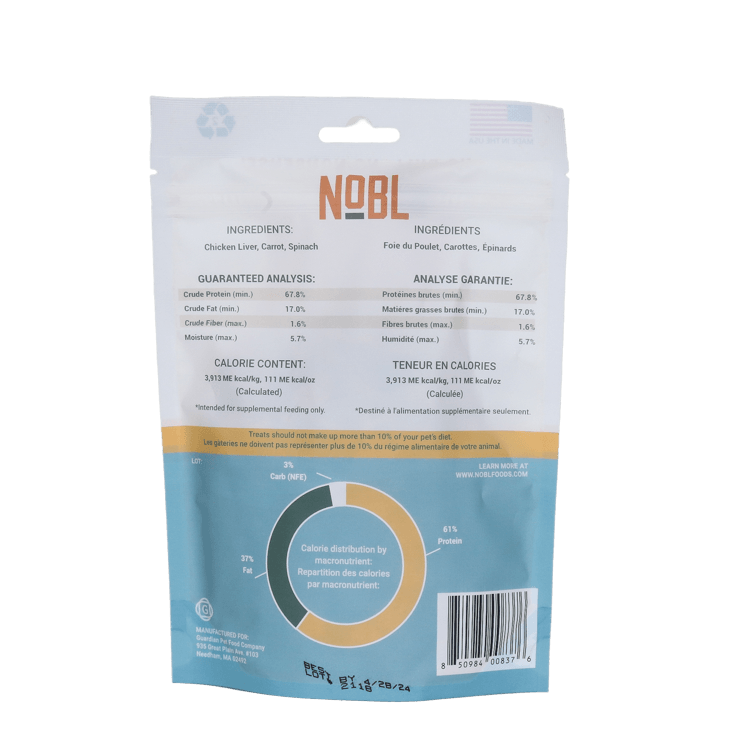 NOBL VISIBLES - Chicken Recipe Treats for Canines - Individual Bag - NOBL Foods