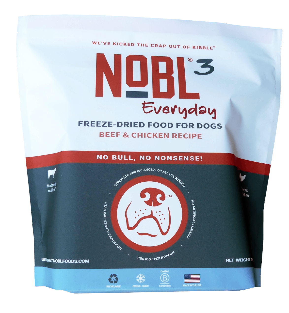 NOBL3 Everyday Beef & Chicken Recipe - All Life Stages - 35oz. - NOBL Foods