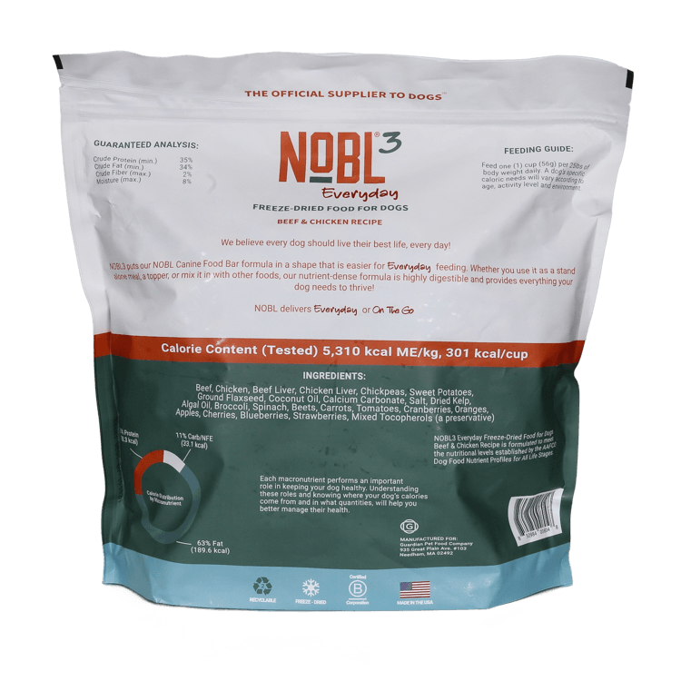 NOBL3 Everyday Beef & Chicken Recipe - All Life Stages - 35oz. - NOBL Foods